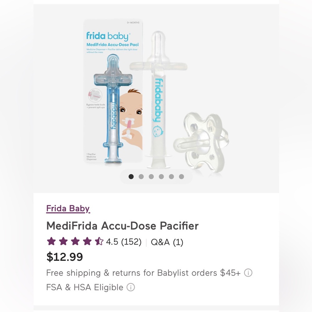 Frida Baby MediFrida Accu-Dose Pacifier - Blue and White